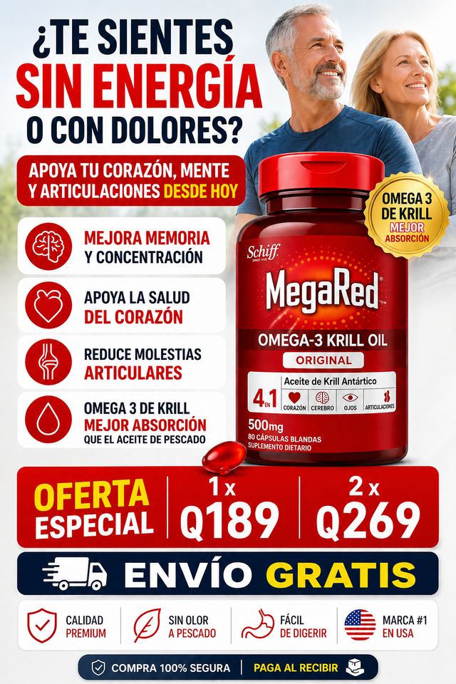 MegaRed® Omega-3 + Krill ORIGINAL: Cuida tu corazón, mente y articulaciones ¡Empieza hoy!